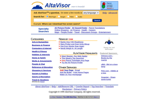 AltaVisor home page