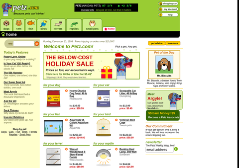 Petz.com home page