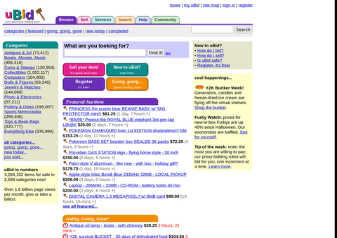 uBid home page
