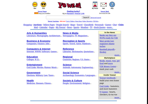 Yowza! home page