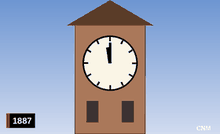 The Lake Wendell town hall clock, cleared for the new millennium