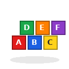 Wooden Alphabet Blocks, 48 pieces