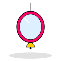 Bird Mirror with Bell